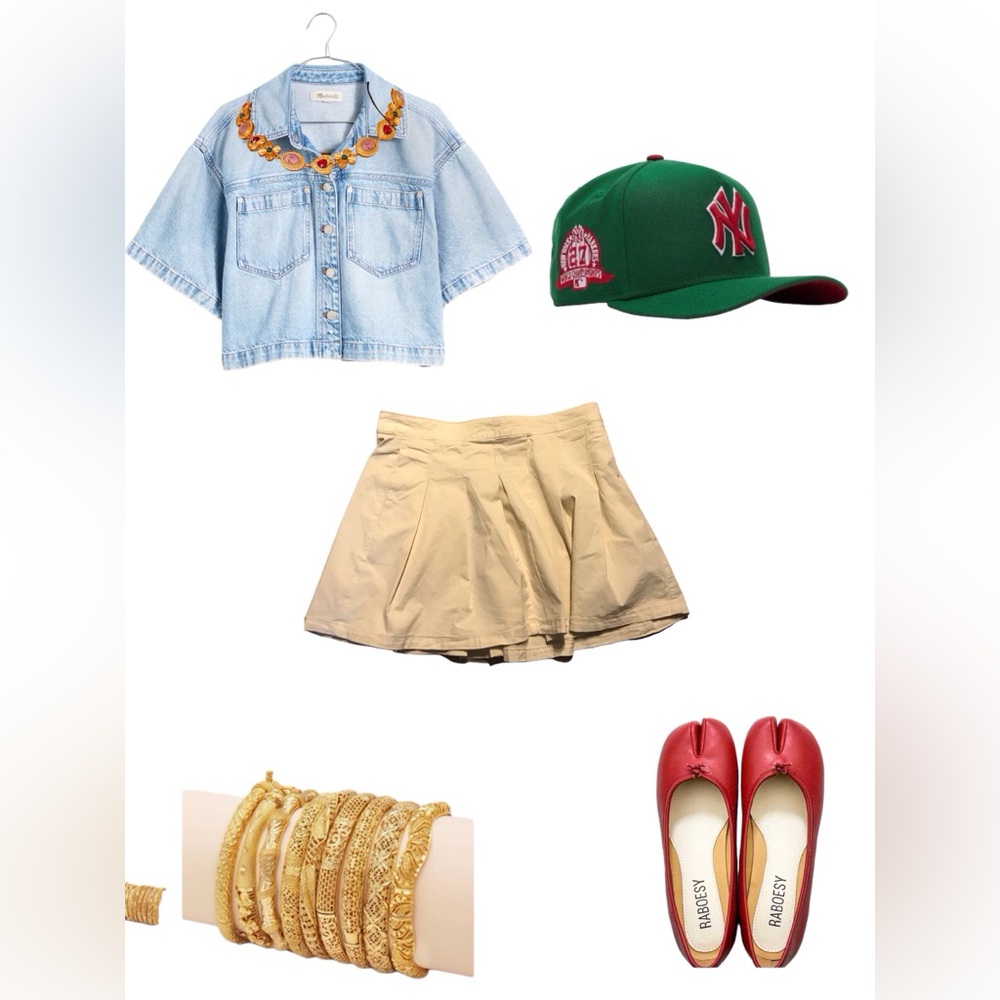 Cream khaki tennis skirt. Pleated